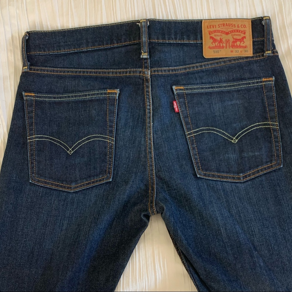 Used once! Levi’s 510 dark wash skinny jeans 32x30 - Picture 2 of 6